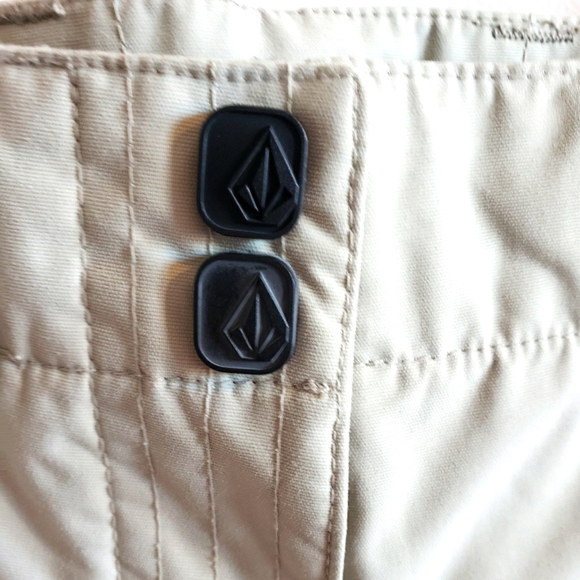 Volcom Snowboard Ski Lined Pants Waterproof Tan Taupe Pink Women Size 10 - Picture 6 of 16